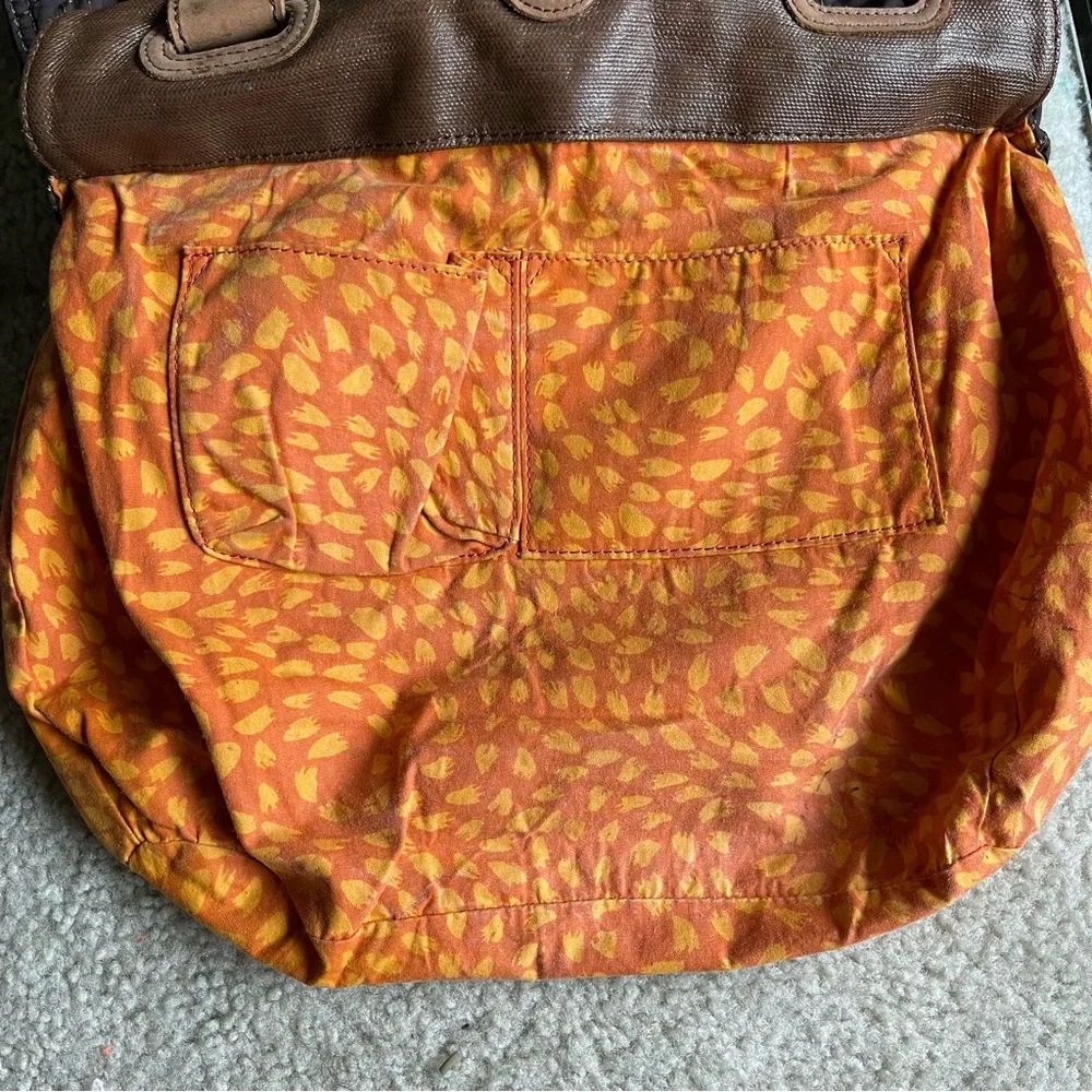 Fossil KeyPer Quilted Brown Leather Trim Tote Shoulder Bag Purse Cottagecore SEE - Picture 14 of 16